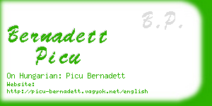 bernadett picu business card